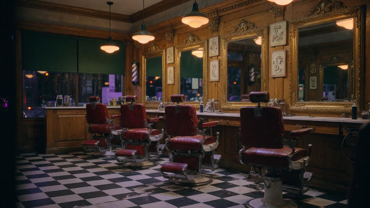 Multi-chair barbershop floor