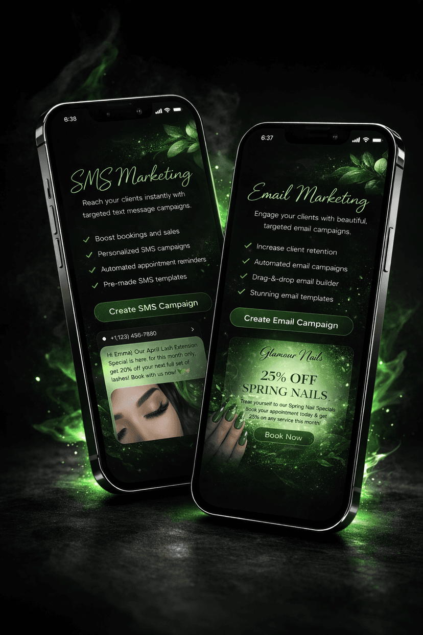 SMS and email marketing campaigns — target lapsed clients by segment