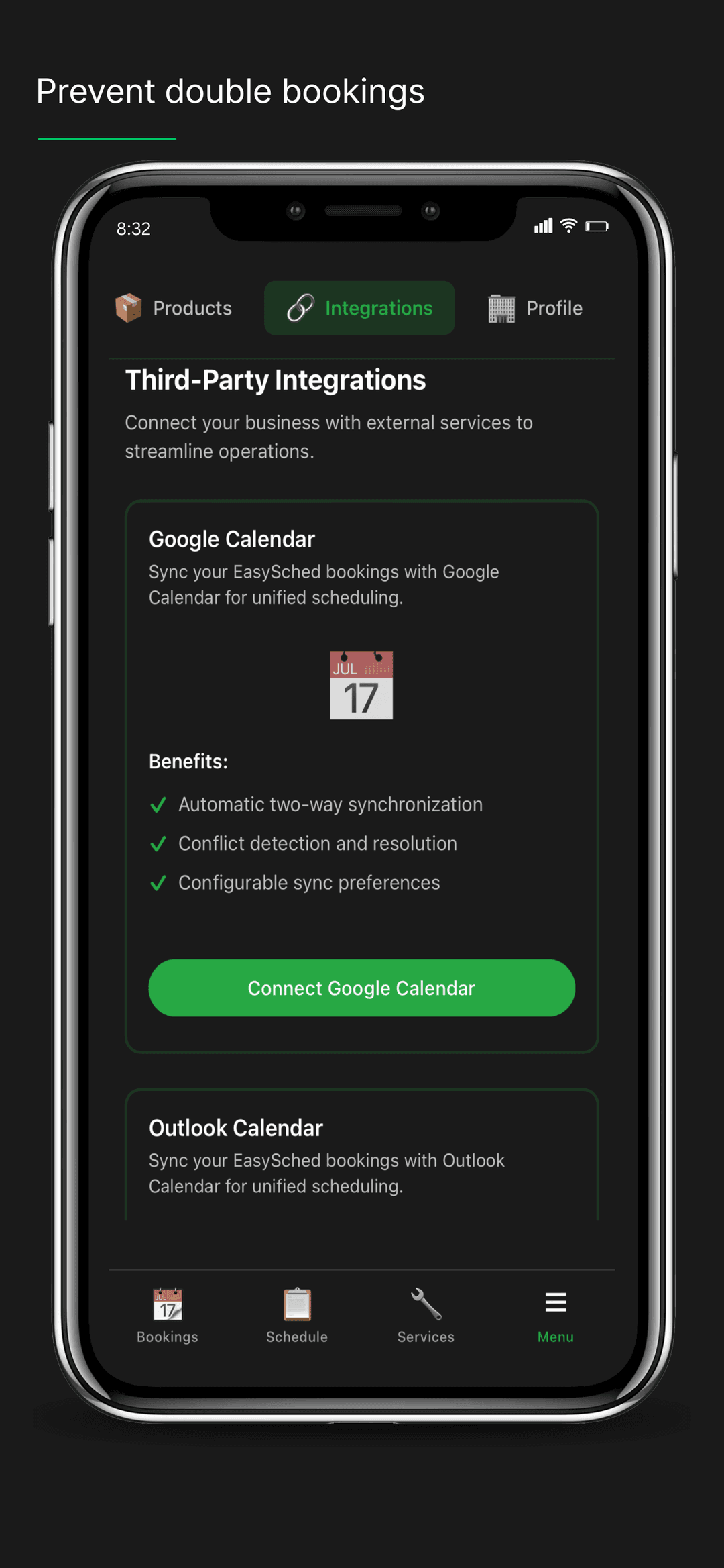 Two-way Google and Outlook calendar sync for barbers — prevent double-bookings automatically
